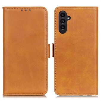 For Samsung Galaxy A14 5G / A14 4G Cowhide Texture PU Leather Case Magnetic Wallet Foldable Stand Anti-dust Phone Shell Cover