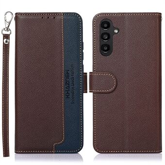 KHAZNEH For Samsung Galaxy A14 5G / A14 4G Litchi Texture PU Leather Shockproof Case RFID Blocking Cellphone Stand Wallet Cover