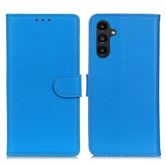 Drop-proof Cell Phone Case For Samsung Galaxy A14 5G / A14 4G , Litchi Texture Wallet Phone Cover PU Leather Stand Protective Shell