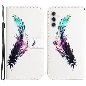 For Samsung Galaxy A14 5G / A14 4G Cross Texture PU Leather Phone Cover 3D Pattern Printing Stand Wallet Shockproof Case
