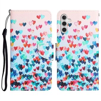 For Samsung Galaxy A14 5G Cross Texture Anti-drop PU Leather Cover Pattern Printing Stand Wallet Phone Case