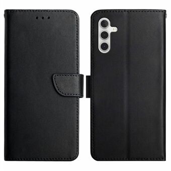 For Samsung Galaxy A14 5G HT02 Nappa Texture Phone Stand Case Genuine Leather TPU Wallet Folio Flip Cover