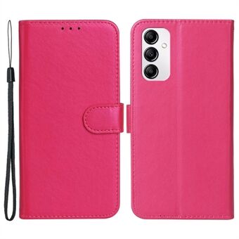 Cell Phone Cover with Card Slots For Samsung Galaxy A14 5G, Solid Color Shockproof PU Leather Phone Case Wallet Stand with Strap