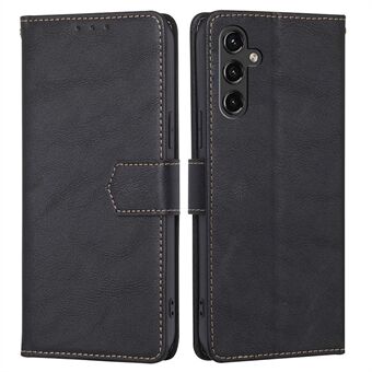 Stand Wallet Case for Samsung Galaxy A14 5G, Cowhide Texture PU Leather+TPU RFID Blocking Magnetic Clasp Protective Cover