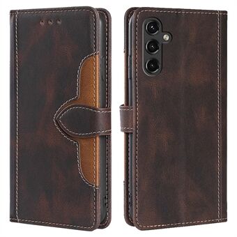 For Samsung Galaxy A14 5G Well-protected Straw Hat Pattern PU Leather Phone Case Stand Skin-touch Magnetic Flip Wallet Cover