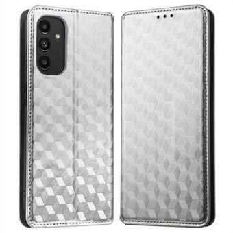 For Samsung Galaxy A14 5G / 4G Imprinted Rhombus Pattern Stand Wallet Phone Case PU Leather Magnetic Auto-absorbed Folio Flip Cover