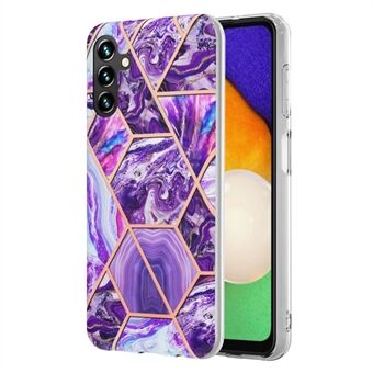 YB IMD Series-3 for Samsung Galaxy A14 5G Marble Pattern IMD IML Soft TPU Phone Case Double-sided Electroplating Anti-scratch Protective Cover