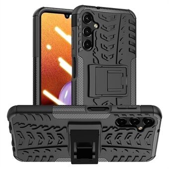 For Samsung Galaxy A14 5G Cool Tire Texture Kickstand Drop-proof Phone Case Soft TPU Hard PC Hybrid Cover