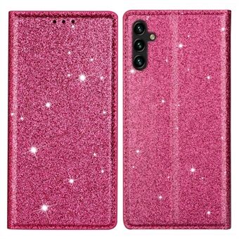 For Samsung Galaxy A14 5G Glitter Bling PU Leather Magnetic Auto-absorbed Case Card Holder Stand Slim Flip Phone Cover