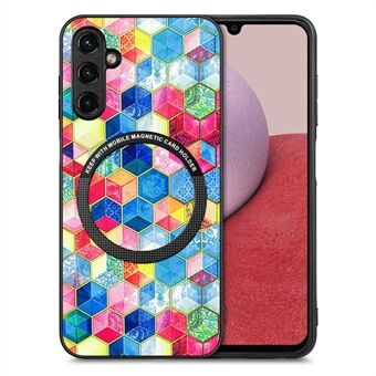 For Samsung Galaxy A14 5G / A14 4G PC+TPU PU Leather Coated Cover Stylish Pattern Phone Case with Metal Ring