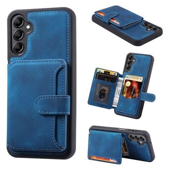 For Samsung Galaxy A14 5G RFID Blocking Phone Cover Kickstand Wallet Leather Coated TPU Case
