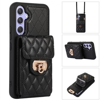 For Samsung Galaxy A14 4G / 5G Card Holder Crossbody Case PU Leather+TPU Kickstand Phone Cover