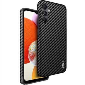 IMAK Ruiyi Series for Samsung Galaxy A14 4G / 5G Back Phone Case PU Leather Coated PC Carbon Fiber Texture Slim Cover