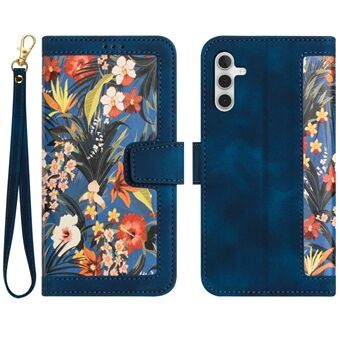 For Samsung Galaxy A14 4G / 5G Phone Case Flower Pattern Printing PU Leather Stand Cover with Card Holder