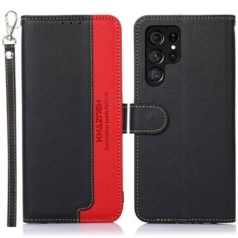 KHAZNEH For Samsung Galaxy S23 Ultra RFID Blocking Litchi Texture Drop-proof Case PU Leather Phone Stand Wallet Cover