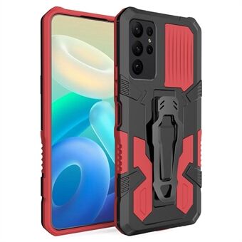 MechWarrior Project for Samsung Galaxy S23 Ultra TPU + PC Impact Resistant Phone Case Belt Clip Holster Cover with Kickstand
