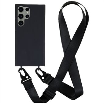 TPU Case for Samsung Galaxy S23 Ultra Matte Finish Phone Protector Cover with Wide Lanyard