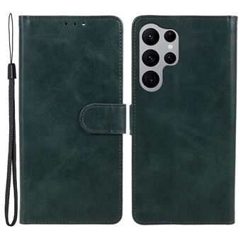 For Samsung Galaxy S23 Ultra PU Leather Wallet Phone Case Calf Texture Protection Cover with Stand