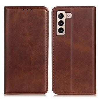 For Samsung Galaxy S23 Magnetic Auto Closing Phone Stand Case Cowhide Texture Split Leather Drop-proof Cover with Wallet
