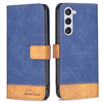 BINFEN COLOR BF Leather Case Series-7 for Samsung Galaxy S23 Style 11 Anti-fall Color Splicing Phone Case Skin-friendly PU Leather Stand Wallet Cover