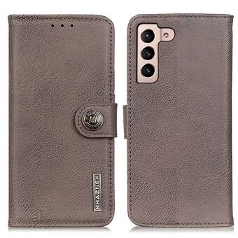 KHAZNEH For Samsung Galaxy S23 Cowhide Texture PU Leather Phone Case Foldable Stand Wallet Anti-drop Cover