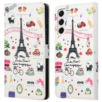 For Samsung Galaxy S23 Phone Case, Pattern Printing Full Protection PU Leather Folio Flip Wallet Cover with Stand