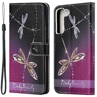 For Samsung Galaxy S23 Cross Texture PU Leather Scratch Proof Cover 3D Pattern Printing Foldable Stand Wallet Case