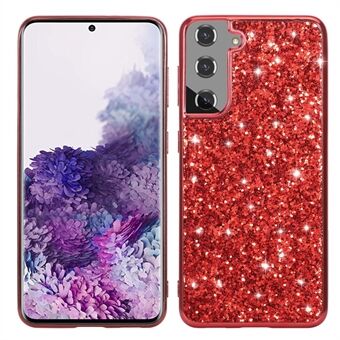 For Samsung Galaxy S23 Shiny Glitter Sequins Phone Case Anti-fall Electroplating TPU Frame Hard PC Back Cover
