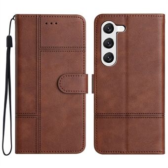 For Samsung Galaxy S23 Cowhide Texture Business Style PU Leather Flip Cover Wallet Stand Magnetic Clasp Phone Case
