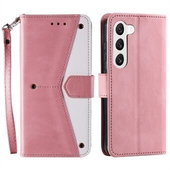 For Samsung Galaxy S23 Stand Wallet Phone Case Splicing Stitching PU Leather + TPU Cover