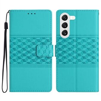 Skin Touch Feeling Phone Cover For Samsung Galaxy S23 Retro Imprinted Pattern PU Leather Cell Phone Case Wallet Stand with Strap