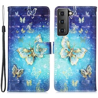 For Samsung Galaxy S23 YB Pattern Printing Leather Series-2 PU Leather 3D Pattern Printing Phone Case Wallet Stand Folio Flip Cover