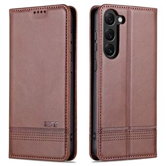 AZNS For Samsung Galaxy S23 Cowhide Texture Phone Case Full Protection PU Leather Stand Wallet Magnetic Auto-absorbed Cover