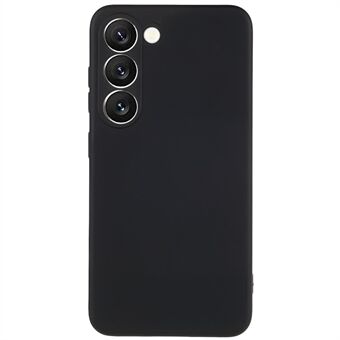 For Samsung Galaxy S23 Liquid Silicone Texture Soft TPU Phone Case Arc Edge 2.0mm Thick Drop Protection Back Cover - Black