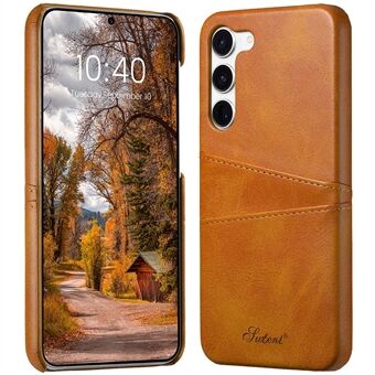 SUTENI For Samsung Galaxy S23 PU Leather Coated PC Phone Case Calf Texture Drop-proof Cover with Card Slots