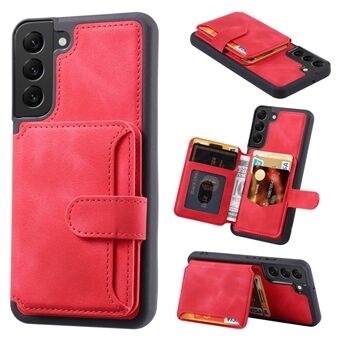 For Samsung Galaxy S23 RFID Blocking Wallet Phone Case Leather Coated TPU Phone Cover with Kickstand