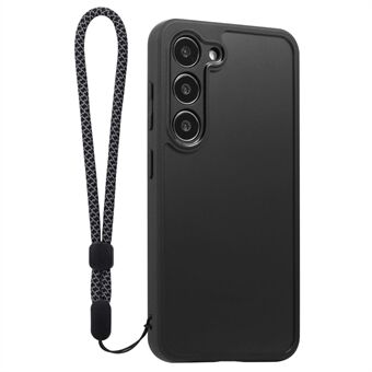 VILI M Series PC+TPU Phone Case For Samsung Galaxy S23 , Anti-Scratch Clear Cover with Wrist Strap - Black