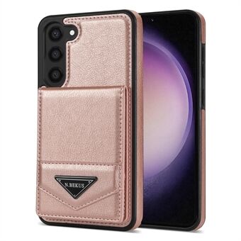 N.BEKUS For Samsung Galaxy S23 PU Leather Coated TPU Phone Case RFID Blocking Card Slots Kickstand Cover