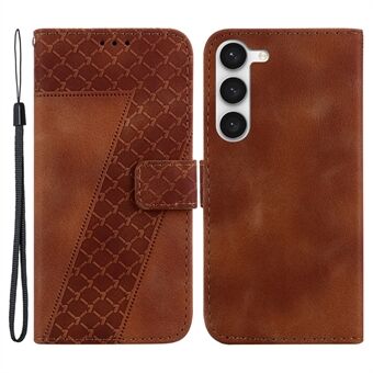 For Samsung Galaxy S23 Full Protection Leather Case 7-Shape Imprinted Wallet Stand Phone Cover