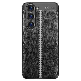 Litchi Texture Non-slip Phone Cover for Samsung Galaxy S23+, Shockproof Soft TPU Protective Case