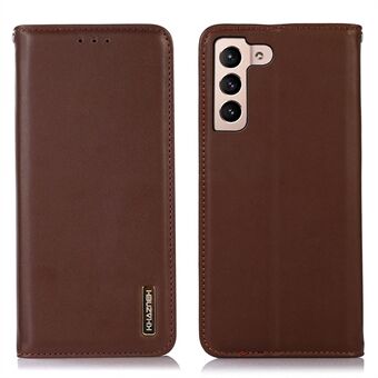 KHAZNEH For Samsung Galaxy S23+ Nappa Texture Wallet Phone Case Genuine Cowhide Leather Magnetic Auto Closing Stand Flip Cover