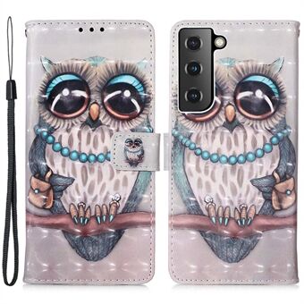 For Samsung Galaxy S23+ YB Pattern Printing Leather Series-2 3D Pattern Printing PU Leather Full Protection Phone Case with Wallet Stand