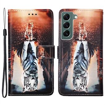 YB Pattern Printing Leather Series-4 for Samsung Galaxy S23+ PU Leather Wallet Stand Phone Case Full Protection Inner TPU Cover