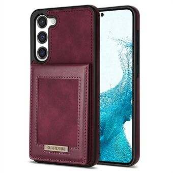 N.BEKUS for Samsung Galaxy S23+ RFID Blocking Card Holder Kickstand PU Leather Coated TPU Case Shockproof Phone Cover
