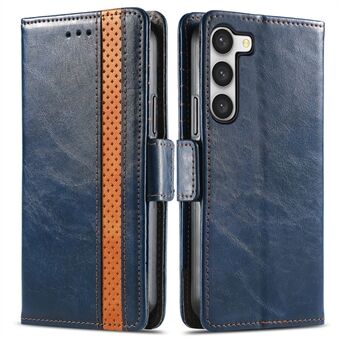 CASENEO 002 Series Business Splicing Phone Case for Samsung Galaxy S23+, RFID Blocking PU Leather Stand Wallet Cell Phone Cover