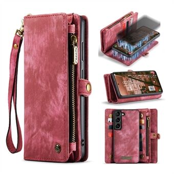 CASEME 008 Series for Samsung Galaxy S23+ Multi-Functional PU Leather Hands-free Stand Flip Cover Detachable Magnetic Zipper Wallet Case