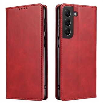 Phone Case For Samsung Galaxy S23+ Leather Calf Texture Magnetic Closure Anti-shock Phone Cover with Stand Wallet