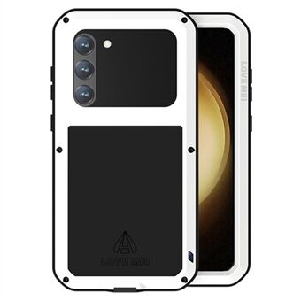 LOVE MEI For Samsung Galaxy S23+ Shockproof Phone Case Silicone + Metal Drop-proof Smartphone Cover with Tempered Glass Film