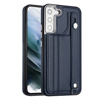 YB Leather Coating Series-5 For Samsung Galaxy S23+ Card Slots Anti-drop Cover Leather Coated TPU Kickstand Case