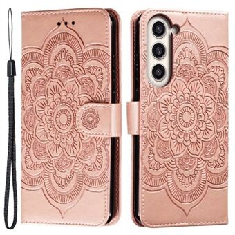For Samsung Galaxy S23+ Imprinting Mandala Flower Phone Cover Flip PU Leather Stand Protective Case